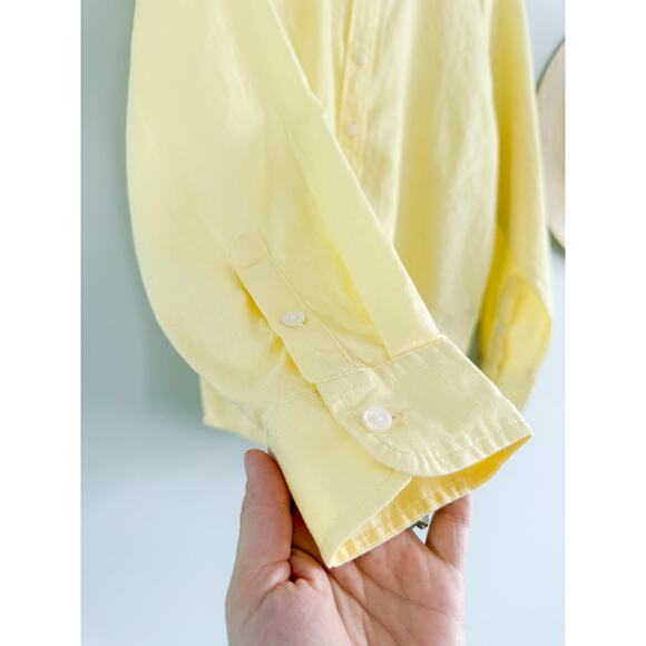 J.Crew Factory | NWT Linen-blend button-up shirt in Fresh Lemon Yellow | Sz M - Picture 3 of 9